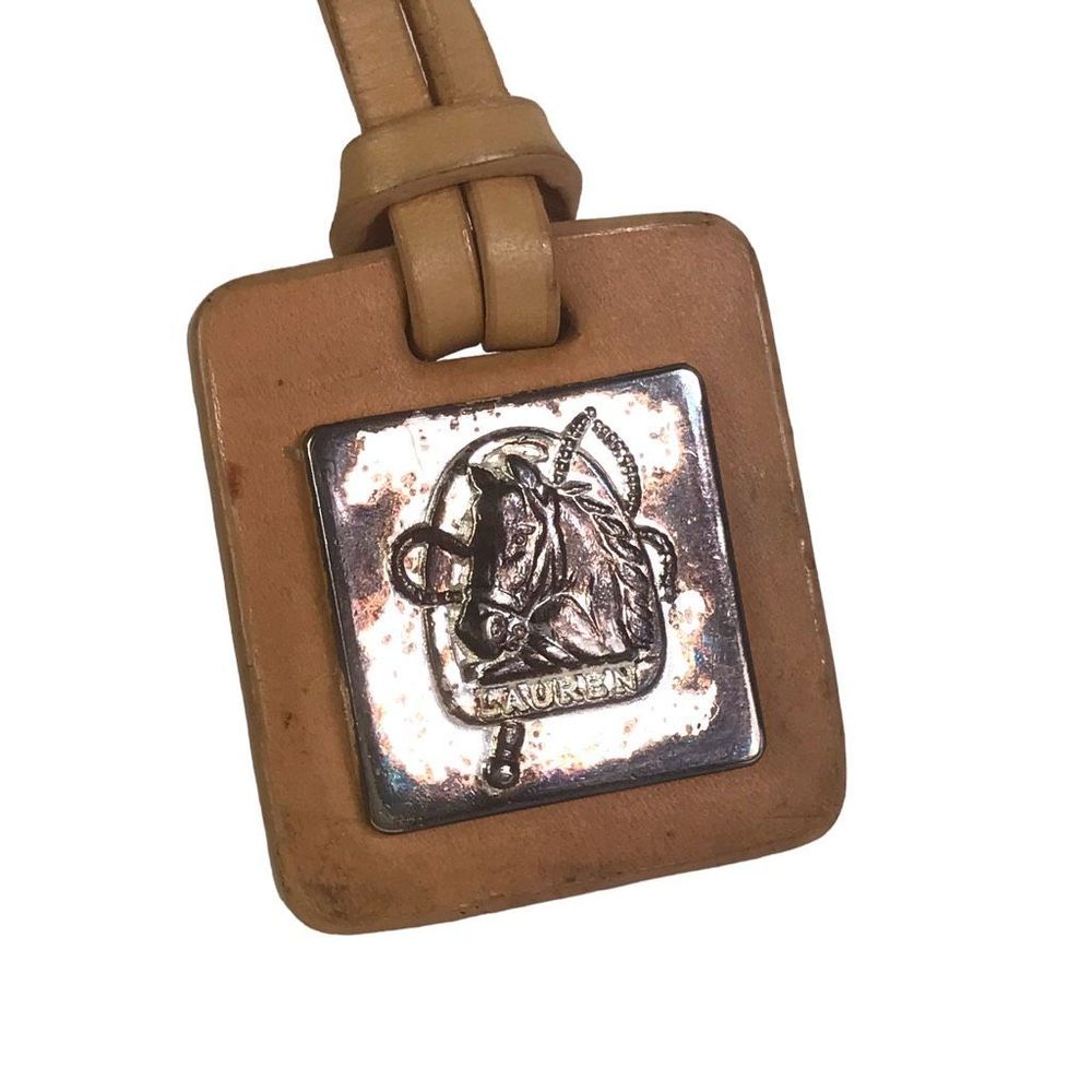 Ralph Lauren Bag Charm RL Logo Loop Strap Hangtag Hanging Key Fob Horse Western - Picture 3 of 9